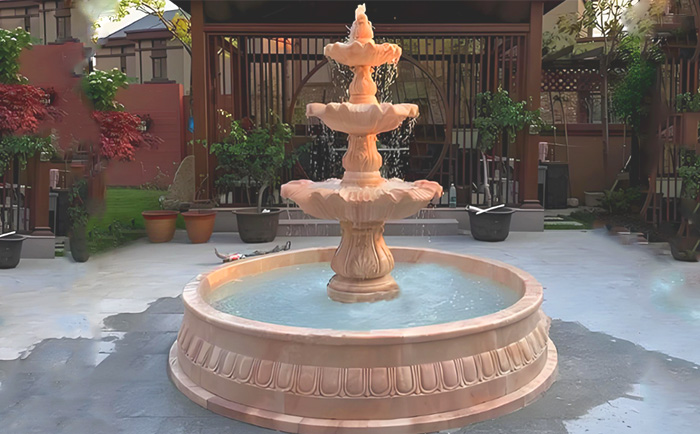 大理石層層噴泉——水韻天成，演繹自然與藝術(shù)的交響曲