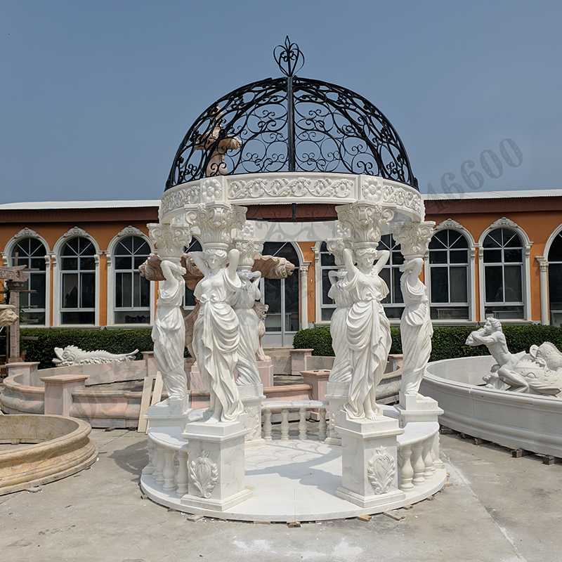 歐式人物涼亭，歐式石雕涼亭，石雕人物涼亭