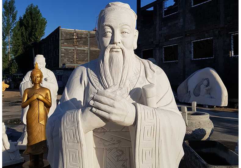 石雕孔子像，大理石孔子像，漢白玉孔子像