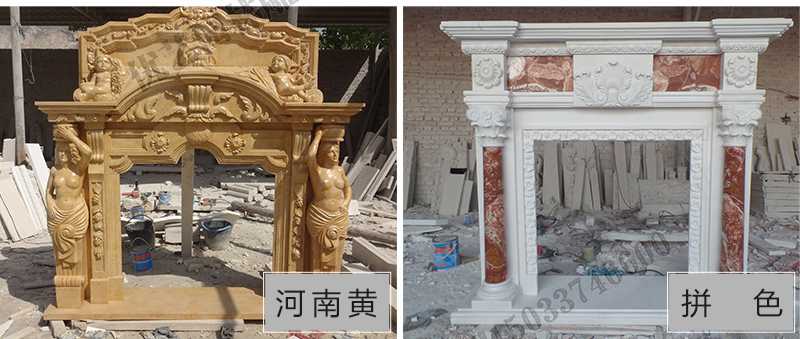 石雕壁爐架款式，定制石雕壁爐架，石雕壁爐架廠家