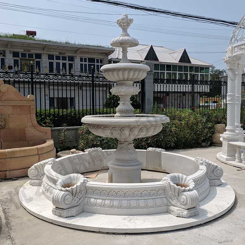 景觀噴泉定制，園林石雕噴泉，大理石噴泉