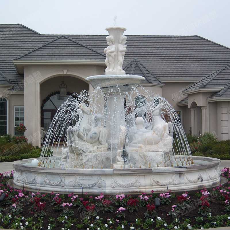 石雕噴泉，大理石噴泉，人物石雕噴泉