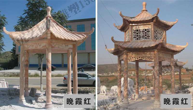 中式大理石涼亭，石雕涼亭廠家，石雕景觀涼亭定制