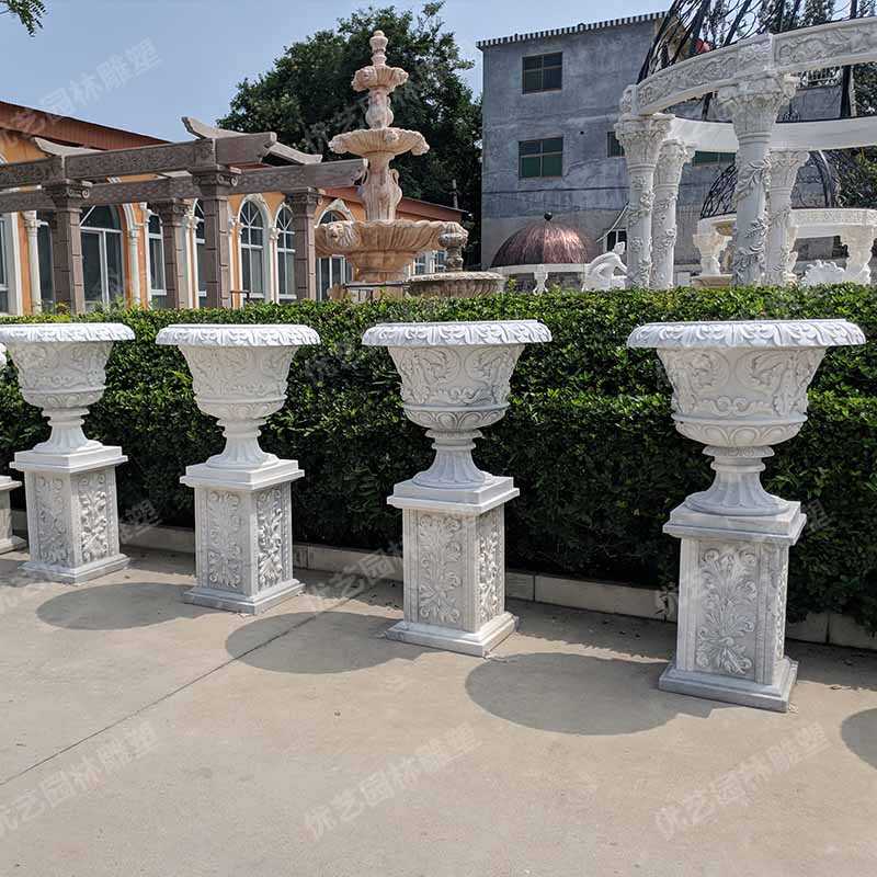 石材景觀花盆，花園景觀花缽