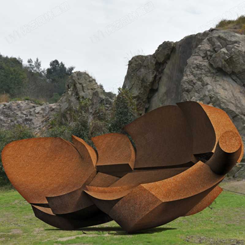 耐候鋼雕塑廠家，耐候鋼樹葉雕塑