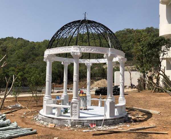 景觀雕塑定制，石雕涼亭廠家