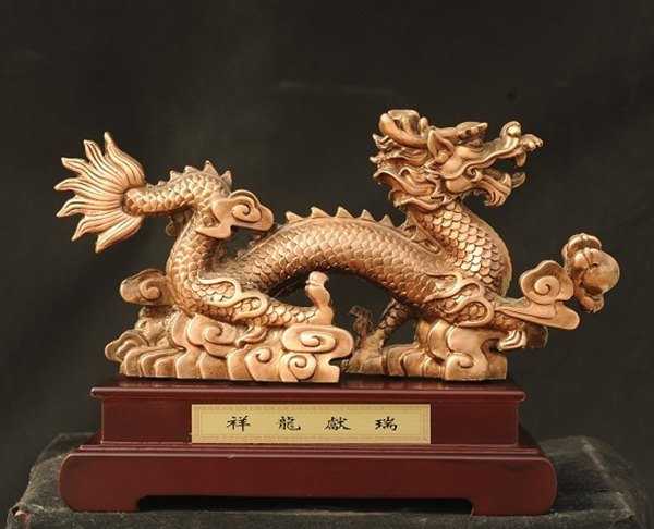 景觀雕塑定制，銅龍擺件