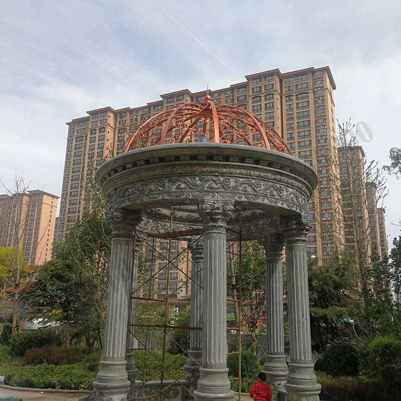 公園小區(qū)亭子，大理石涼亭安裝